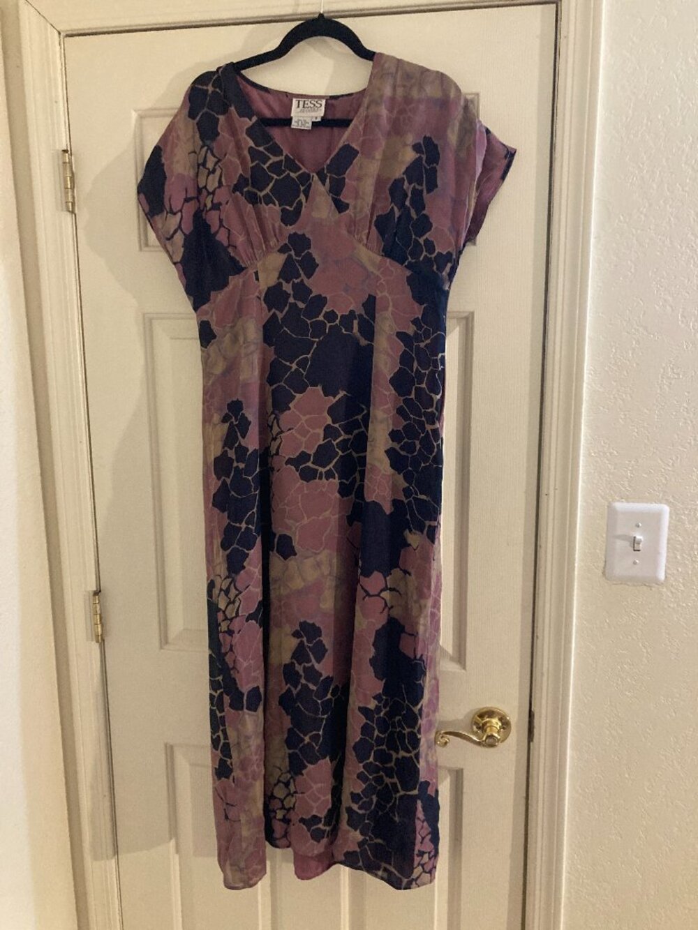 vintage TESS Dress 100% silk floral dress size 8